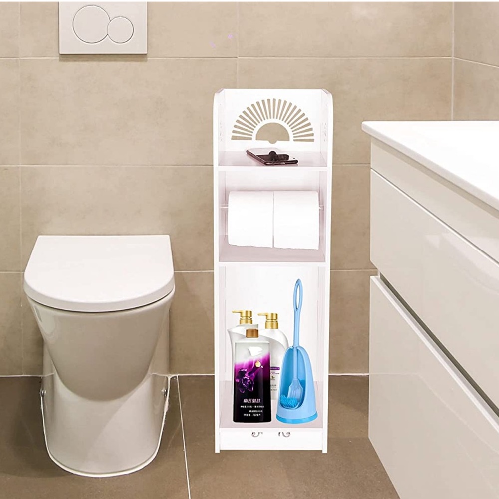 Narrow Bathroom Storage Corner Cabinet, Toilet Shelves